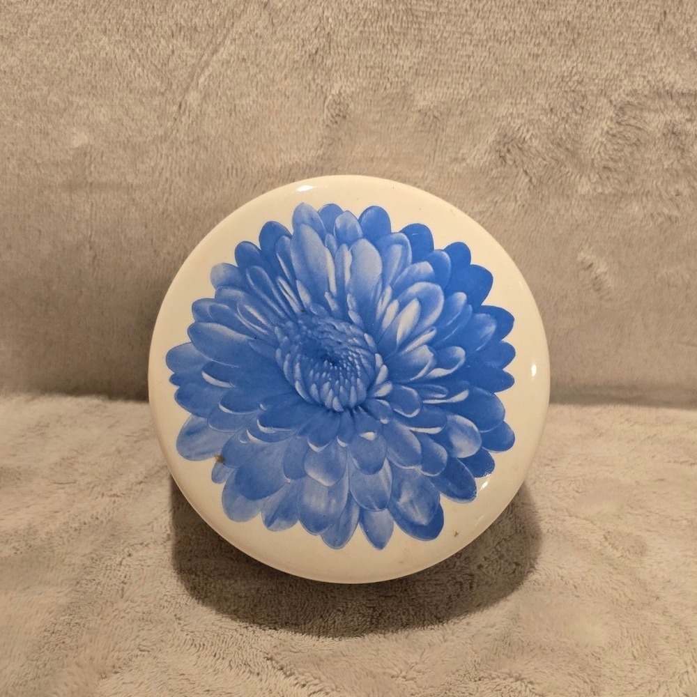 Studio Nova Spring Bouquet Blue Ceramic Covered Trinket Box FK050 4.5 inch